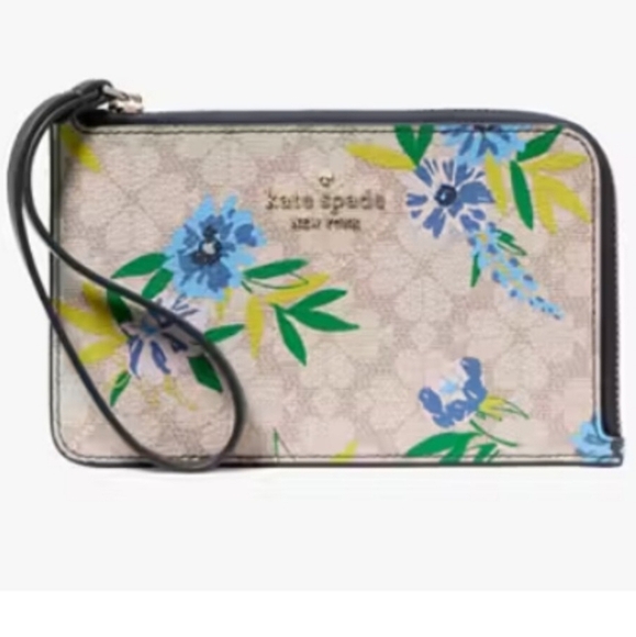 Kate Spade Women's Floral Wristlet Zip Around New - Picture 1 of 4